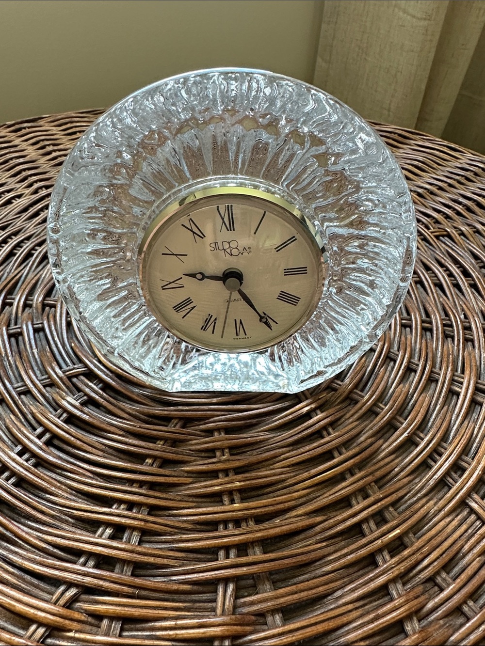 Mikasa Studio Nova “Lexington” Heavy Lead Crystal Desk/Mantle Clock